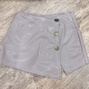 Haute Monde Asymmetrical‎ Faux Leather 
Wrap Skort